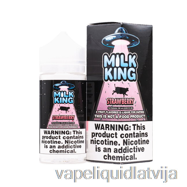 Zemeņu - Piena Karalis - 100ml 0mg Vape šķidrums